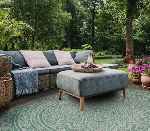 Miniatura 112 de SAFAVIEH Alfombra lavable para exteriores, colección Courtyard - Pasillo de 2.3 x 8 pies, color beige claro y marrón claro, no desprende pelusa