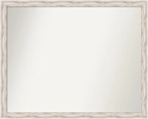 Miniatura 73 de Amanti Art Espejo de baño blanco para sobre el fregadero, 30 x 35 pulgadas, espejo de tocador rectangular estrecho de Eva de oro blanco, marco