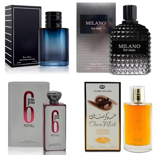 Miniatura 14 de AFLUXE Juego de 4 Colonias para Hombre Incluye Choco Musk/SE/Victory Infamous/Milano Aroma de Madera, Picante, Cítrico y Aromático eau de parfum Set