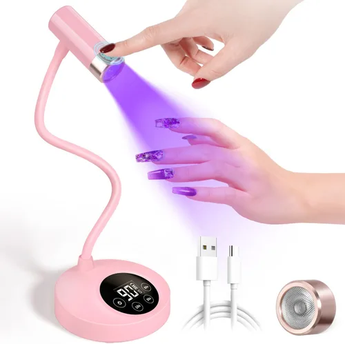 Miniatura 11 de AORAEM Lámpara UV para Uñas, Luz Mini de Cuello de Cisne UV para Uñas de Gel, Lámparas Recargables LED de 36W con 4 Temporizadores y Sensor