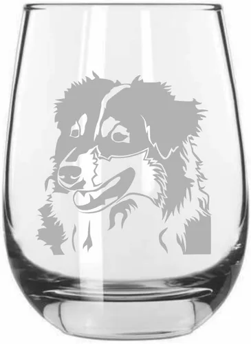 Miniatura 312 de Sakhalin Husky Dog - Copa de vino grabada personalizada de 15.25 onzas sin tallo