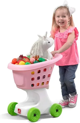 Miniatura 8 de Step2 Carrito de compras Pequeño ayudante para niños, carrito de abarrotes de juego, hecho de plástico duradero, para niños de 2 años en adelante