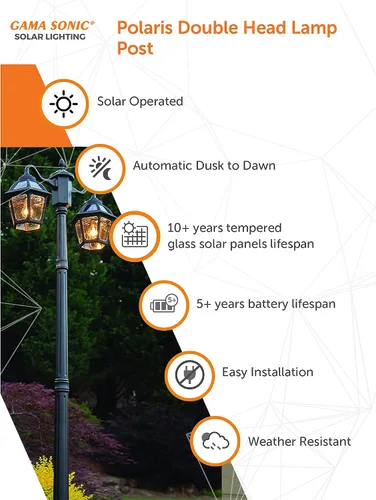 Miniatura 4 de Gama Sonic Polaris - Lámpara solar de pared, lámpara exterior LED blanca cálida para exteriores, resina negra con protección UV para zonas costeras