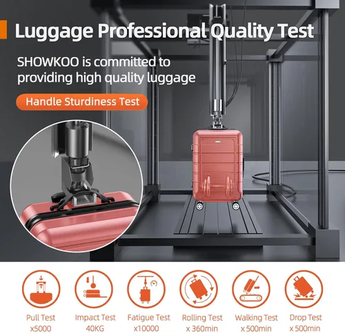 Miniatura 7 de SHOWKOO Sets de equipaje, maleta ampliable con doble ruedas, bloqueo TSA, 3pcs, Rose gold