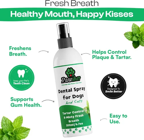 Miniatura 4 de Spray ambientador de aliento para perros, spray para el cuidado bucal de mascotas para perros y gatos con manzanilla y menta, ayuda a apoyar