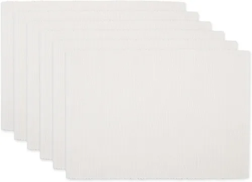 Miniatura 40 de DII - Juego de manteles individuales acanalados para uso diario 100% algodón, 13x19, gris, 6 piezas