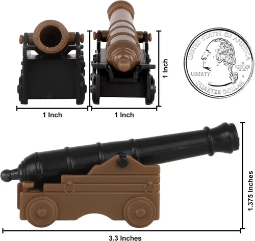 Miniatura 2 de BMC CTS Naval Cannon Artillery - 6 piezas negro y bronce plástico ejército hombres accesorios