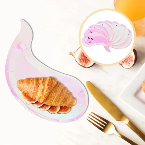 Miniatura 9 de Healifty Platos de papel desechables con temática de Halloween, con forma de fantasma, paquete de 40 unidades de 7.87 x 5.9 pulgadas, suministros