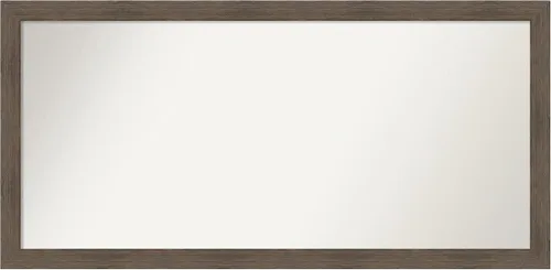 Miniatura 520 de Amanti Art Espejo de pared personalizado no biselado (24 x 27 pulgadas), marco estrecho de nogal chipre - varios tamaños personalizados - Espejo