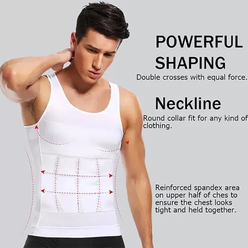 Miniatura 3 de SHAPERLUV - Camiseta sin mangas para hombre, camiseta moldeadora de cuerpo Shaperluv, para hombre, moldeador de cuerpo abdominal, camiseta sin