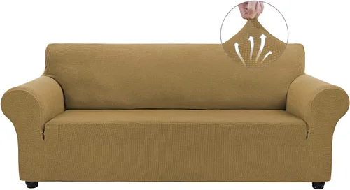 Miniatura 28 de Asnomy Fundas de sofá para sofá de 2 cojines, fundas elásticas para sofá biplaza, protector de mascotas, fundas de muebles para perros y gatos, tela