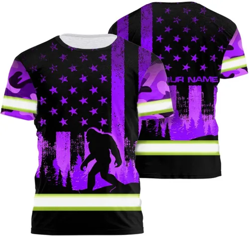 Miniatura 20 de Camiseta de alta visibilidad con bandera de EE. UU., con nombre personalizado, ropa de trabajo de seguridad reflectante, caminantes Calavera