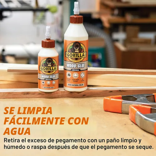 Miniatura 5 de Pegamento para madera Gorilla; Botella de 8 onzas; Color madera natural; (Paquete de 1)