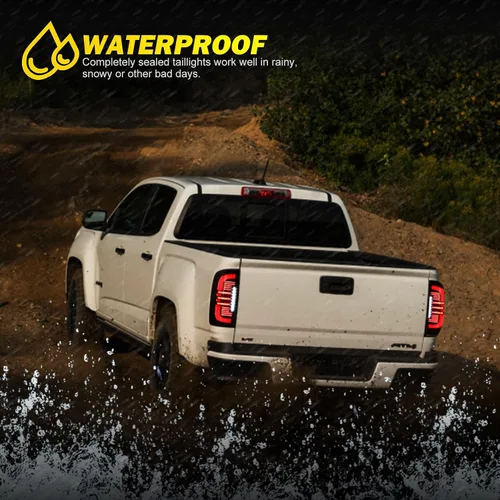 Miniatura 8 de Luces traseras para Chevy Colorado 2015-2022 - Luces traseras LED completas estilo tubo para lámparas de freno de Colorado 15-22, lente negro
