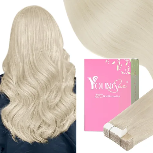 Miniatura 27 de YoungSee - Extensiones de cabello humano con cinta adhesiva, color negro ombre, extensiones de cabello humano real, cinta adhesiva invisible