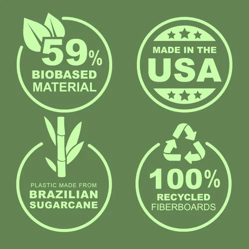 Miniatura 2 de Samsill Anillo redondo duradero de 1 pulgada a base de plantas, fabricado en Estados Unidos, carpeta de vistas, ecológico, certificado a base
