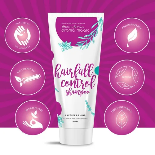 Miniatura 5 de Aroma Magic Hairfall Control Shampoo Sin sulfatos ni parabenos Fórmula de lavanda y menta para el crecimiento del cabello, la caspa y el cuidado