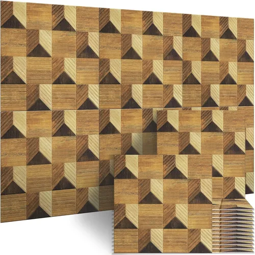 Miniatura 22 de BUBOS Paneles Acústicos Grandes, Paquete de 6 Paneles de Pared Insonorizados con Estampado de Patrón de Madera, Tamaño Total 70.8 x 47.2 Pulgadas