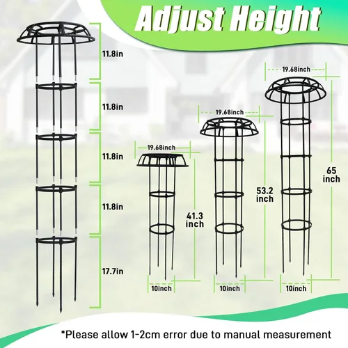 Miniatura 2 de Quibbay Enrejado de jardín para plantas trepadoras al aire libre, enrejado superior de hongo de 65 pulgadas para plantas trepadoras, soporte