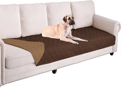 Miniatura 128 de Ameritex Funda Impermeable para Cama de Perro Manta para Mascotas para Muebles Cama Sillón Sofá Reversible Azul marino+azul piedra