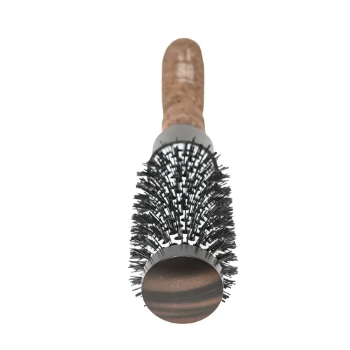 Miniatura 2 de Ibiza Hair Cepillo redondo de cerámica (CC3-1.969 in) Cerdas de fibra de carbono/nailon con mango ergonómico de corcho Diseño iónico resistente