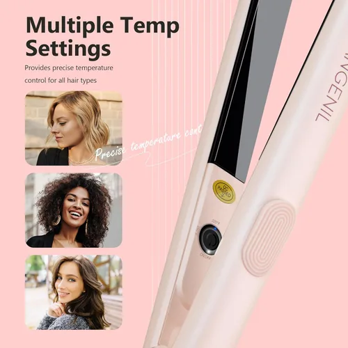 Miniatura 8 de ANGENIL Plancha plana ultra mini para cabello corto, alisador de pelo mini de voltaje dual, plancha plana pequeña de 0.7 pulgadas, alisador de pelo