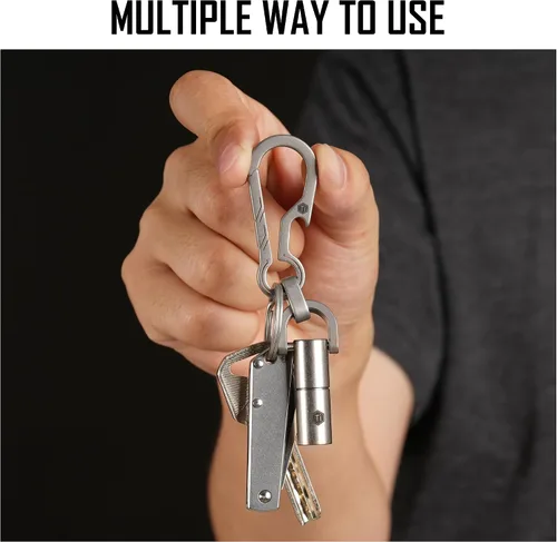 Miniatura 6 de KeyUnity KP03ST Titanium EDC Bolt Action Pen & KM14SW Titanium EDC Llavero Clip con Abrebotellas Bundle