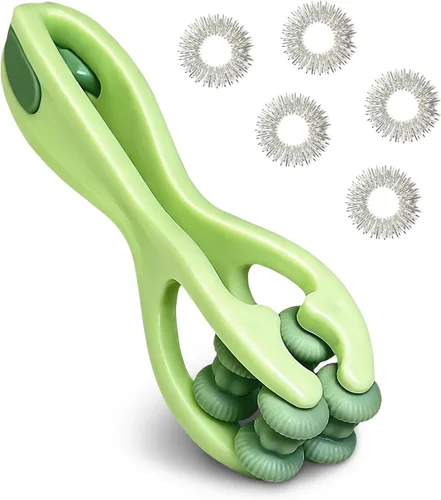 Miniatura 8 de eyxformula Juego de 6 masajeadores de dedos, herramienta de masaje manual de rodillo de dedo y anillos de acupresión para artritis, dedo gatillo