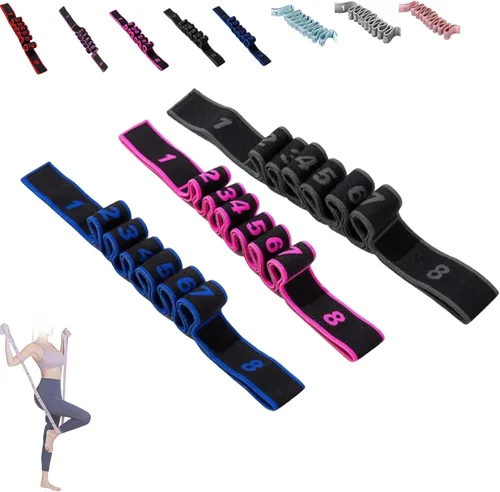 Miniatura 13 de Bandas de resistencia de fitness, banda de resistencia de fitness con asa para estiramiento y yoga, banda de resistencia elástica de número