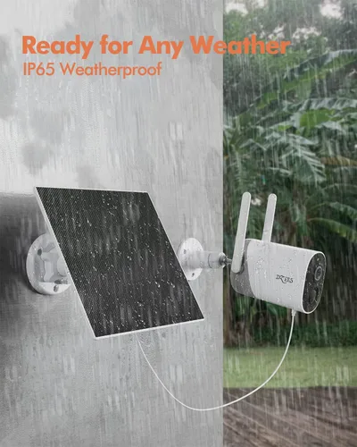 Miniatura 6 de Dzees Panel solar USB-C: compatible con cámara inalámbrica para exteriores, alimentación continua con carga de 5 W y 5 V, cable de carga impermeable