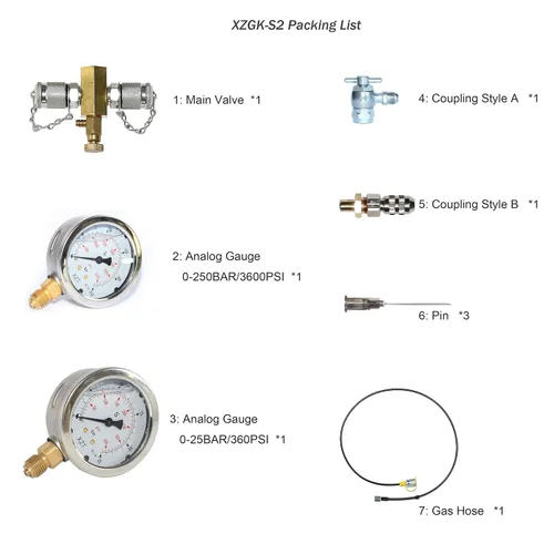 Miniatura 3 de XZT S2 Herramientas de Aviación para Aviones Schrader Kit de Presión de Gas, Acoplador de Alta Presión sin Pérdida de Aire 556, Acoplamientos