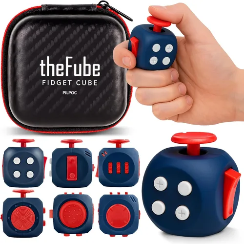 Miniatura 23 de PILPOC - Cubo para la ansiedad theFube, Dodecágono con 12 lados – Cubo para la ansiedad de alta calidad con funda de transporte exclusiva, duradero