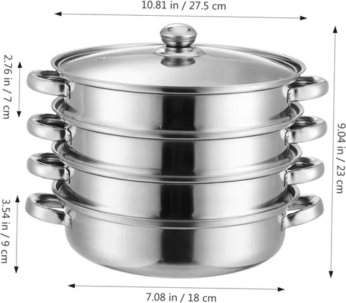 Miniatura 2 de Tofficu Multifuncional 4-capa Pot Vapor Hervir Olla Asiática para Stock Home Kitchen Accesorio