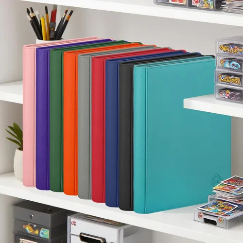 Miniatura 7 de Carpeta de Tarjetas Premium de 16 Bolsillos, Carpeta de Tarjetas de Intercambio Sostiene hasta 1000+ Tarjetas Álbum de Colección de Tarjetas 44 negro