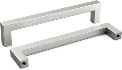 Miniatura 13 de homdiy Paquete de 1 tirador de gabinete de níquel cepillado de 3-3/4 pulgadas, manijas cuadradas de acero inoxidable para puerta de armario