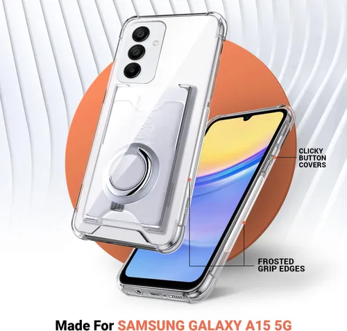 Miniatura 8 de Shields Up Funda para Samsung Galaxy A15 5G, funda minimalista con tarjetero y soporte de anillo, [protección contra caídas] Funda protectora