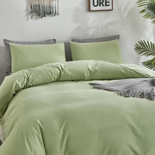 Miniatura 225 de CLOTHKNOW - Juego de edredón verde militar tamaño completo de 3 piezas, juego de ropa de cama verde oscuro, edredón suave con 2 fundas de almohada