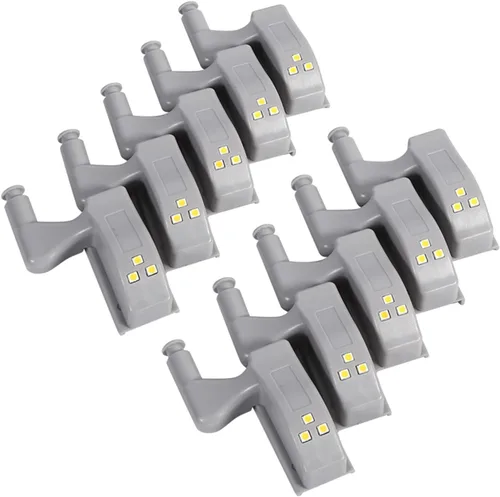Yosoo Luz LED de bisagra para puertas de gabinete, estilo moderno, acabado blanco, blanco cálido, luz blanca fría, luz de disco individual debajo