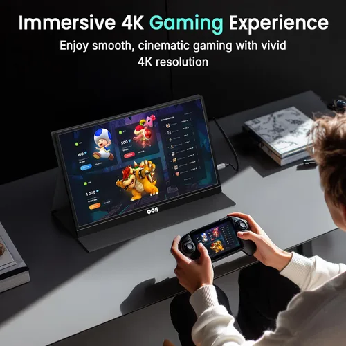 Miniatura 8 de QQH Monitor portátil 4K, 15.6" IPS 3840x2160 UHD USB-C HDMI monitor portátil de viaje para portátil, monitor de juegos ultradelgado de aleación
