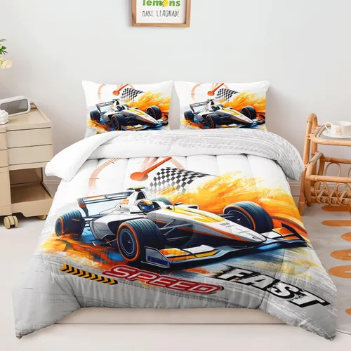 Miniatura 9 de AILONEN Juego de edredón de béisbol tamaño individual, juego de ropa de cama para niños, cama deportiva para niños en una bolsa, 1 juego de edredón
