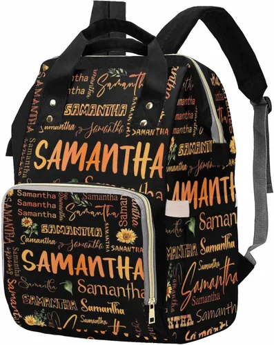 M YESCUSTOM Mochila de pañales personalizada con nombre múltiple, bolsa de mamá personalizada con nombre, regalo personalizado para recién nacidos