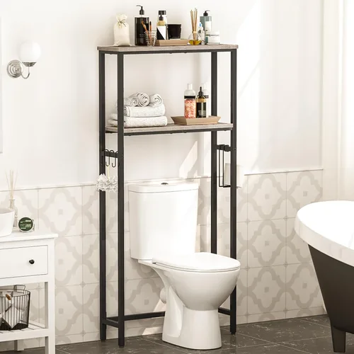 Miniatura 4 de HOOBRO Estante de Almacenamiento Sobre el Inodoro, Organizador de Baño de 2 Niveles Sobre el Inodoro, Estantes de Baño con Soporte para Papel