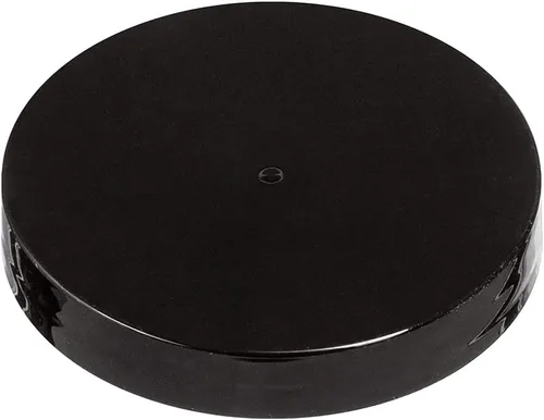Tapa negra lisa de plástico con forro de espuma para tarro (paquete de 24) (tamaño del cuello 53-400)