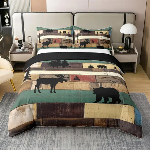Miniatura 29 de Juego de ropa de cama 100% de algodón natural con hojas de palmera, funda de edredón Monstera con hojas tropicales, rama de hojas tropicales, funda