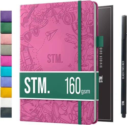 Miniatura 25 de Cuaderno de diario con puntos y cuadrícula A5 Cuadernos diarios en blanco para escritura personal, trabajo, mujeres Papel grueso de 120gsm, tapa
