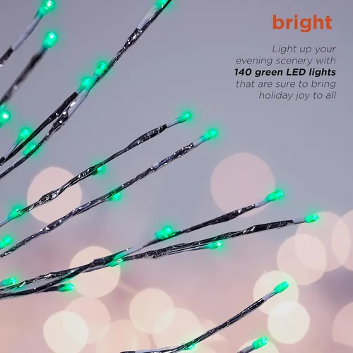 Miniatura 5 de Alpine Corporation Estaca metálica para árbol de 39 pulgadas de alto para interiores y exteriores, decoración navideña con luces LED verdes