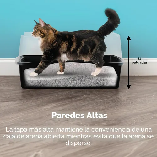 Miniatura 7 de IRIS USA Caja de arena XX-Large para gatos, caja de arena extragrande con parte superior abierta para gatos grandes y hogares con varios gatos