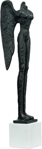 Estatua de ángel sin cabeza de metal famoso de 20 pulgadas en pedestal blanco para exhibición del museo y decoración del hogar