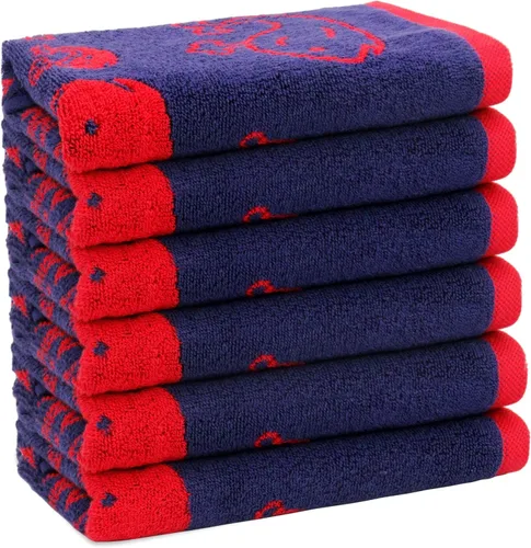 Miniatura 26 de ORIGINAL KIDS Juego de 6 toallas – Bath Time Sugar & Spice – 2 toallas, 2 toallas de mano y 2 paños – 100% algodón jacquard suave absorbente toalla