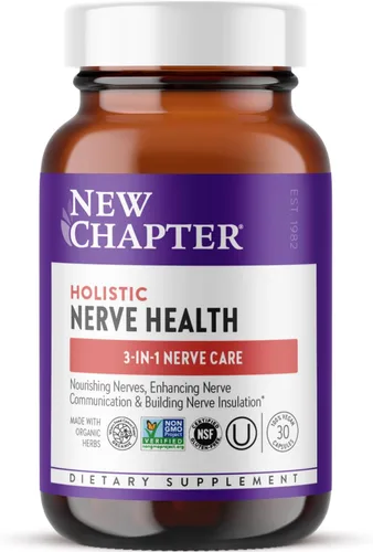New Chapter Suplemento de salud nerviosa para apoyo 3 en 1 de la cabeza a los pies - La vitamina B1 genera energía para los nervios, la vitamina B6